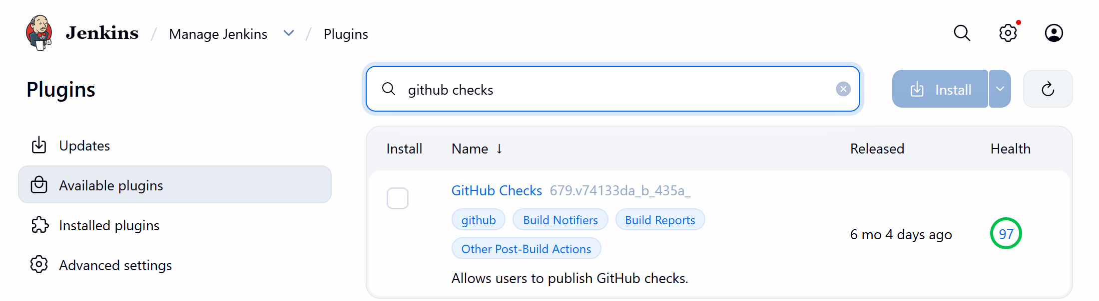 Searching the Available plugins tab of the BookNest controller