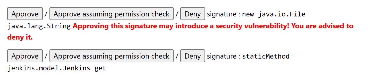 Pending signatures: only the java.io.File constructor carries a warning
