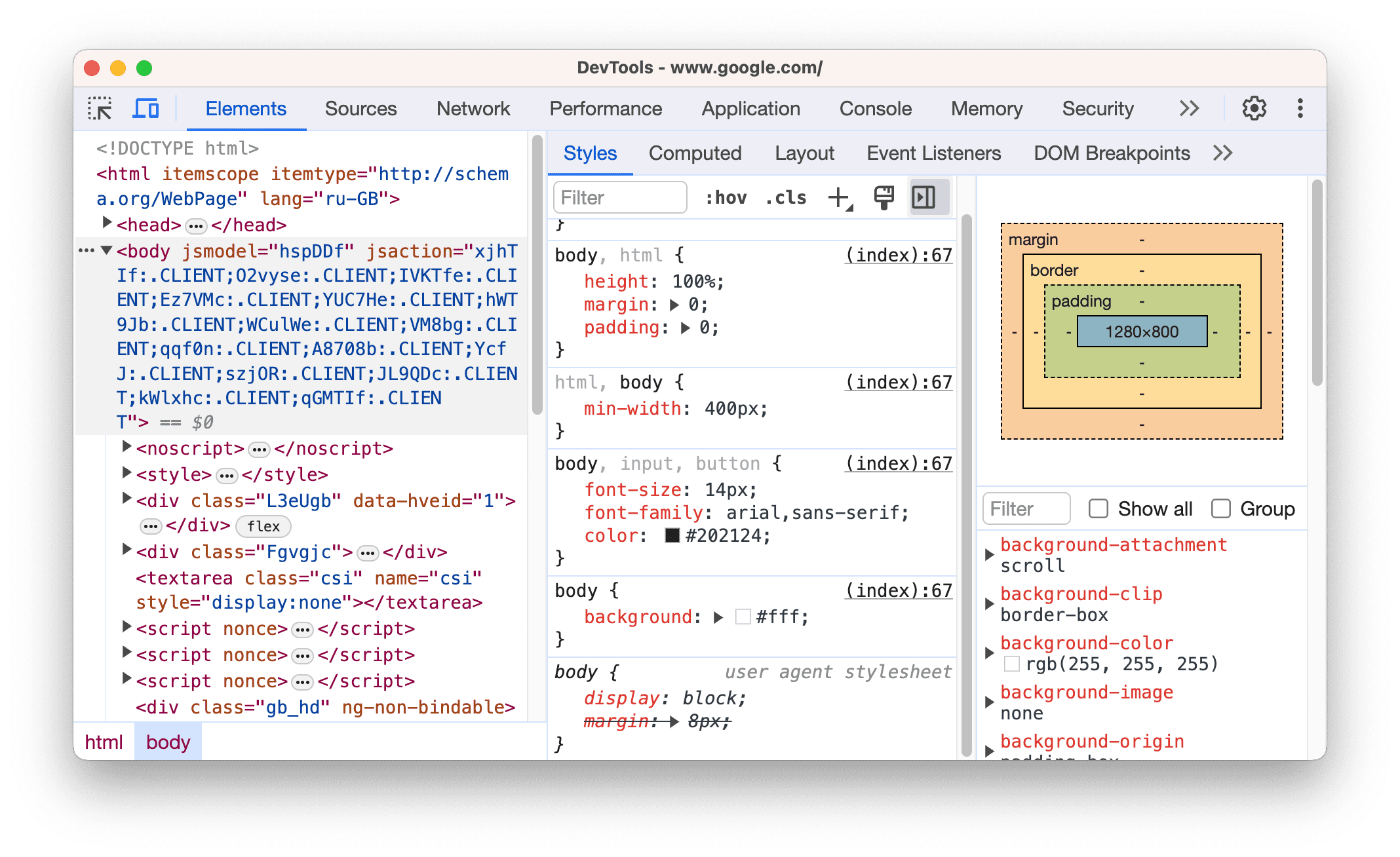 The Elements panel with the Styles pane and the Computed box model (image: developer.chrome.com, CC BY 4.0)