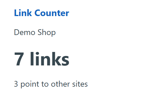 The Link Counter popup after visiting a page with seven links (screenshot: Chromium 151)