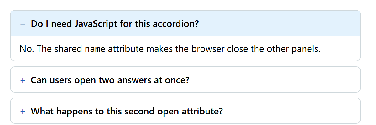 Browser output of Listing 2.36