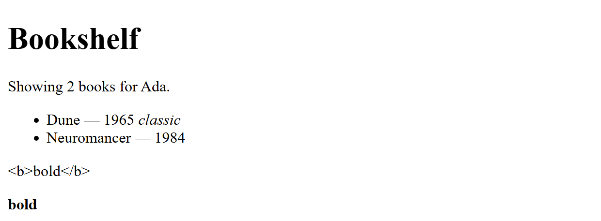 Browser output of Listing 3.30