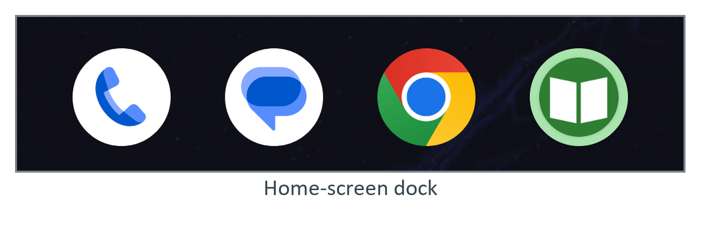 The launcher masks BookNest's icon into a circle